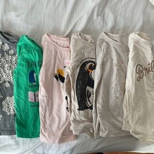 6 graphic long sleeve tees